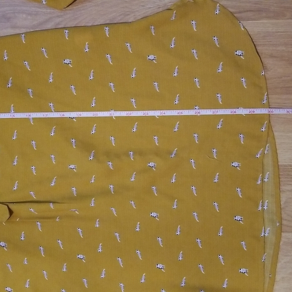 Fun 2 fun yellow raccoon print pull over long sleeve blouse tunic dress 1XL - Picture 9 of 10